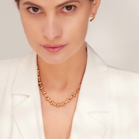 Sale!! Metal 18K Short Chain Choker Necklace - Picture 5 of 6